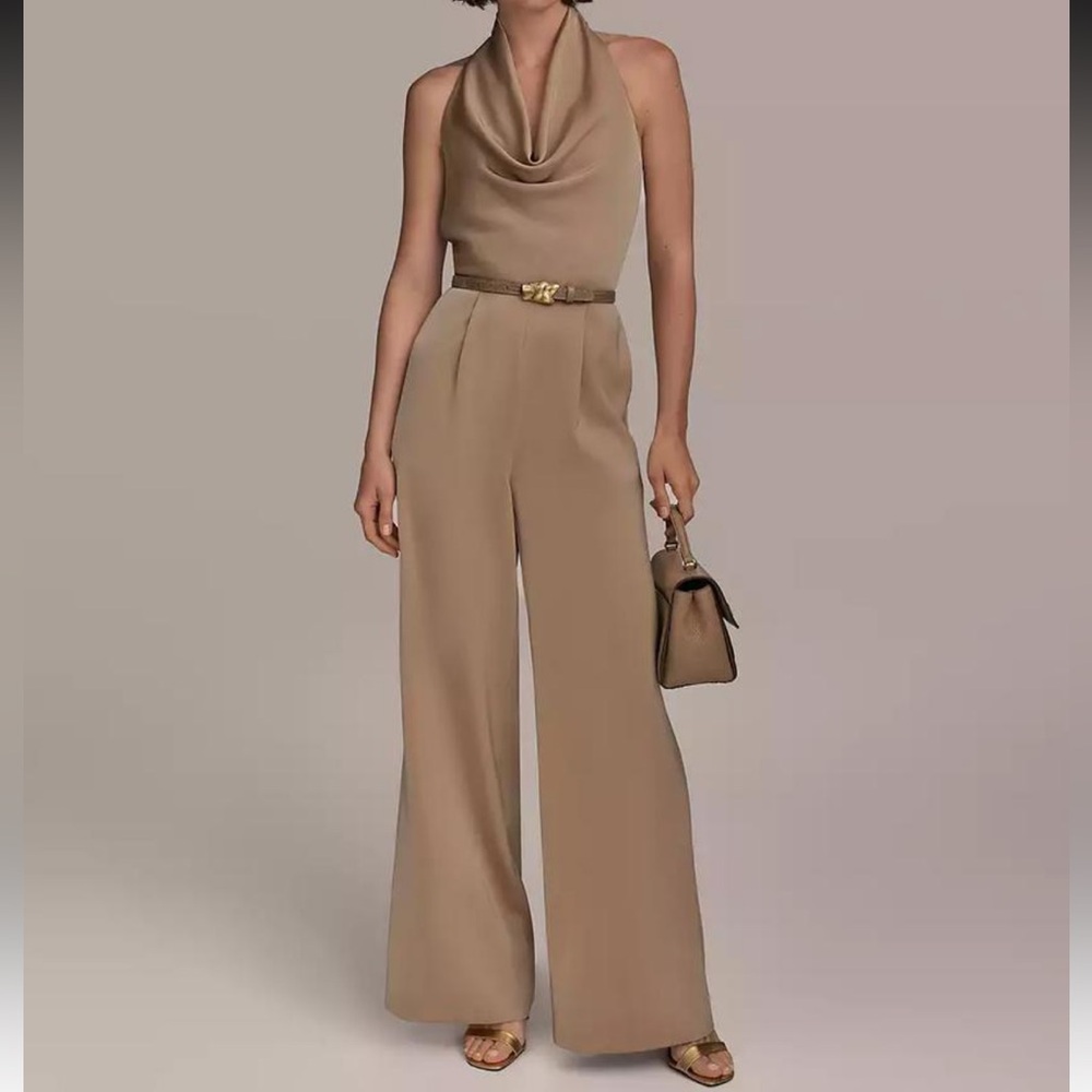 Donna Karan New York
Women's Cowl-Neck Satin Jumpsuit Size 16